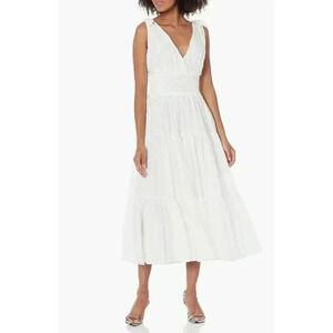 CINQ À SEPT Tamar Tie-Strap Smocked Dress - Ivory - Size 2 - NWT *